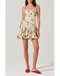 Astr - Keyla Floral Bubble Hem Cotton Minidress - Lyst