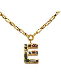 Sequin - Emilie Crystal Initial Pendant Necklace - Lyst