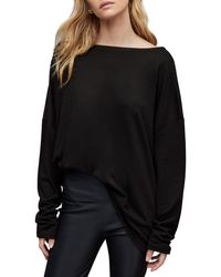 AllSaints - Rita Boatneck Long Sleeve Oversize T-shirt - Lyst