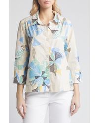 Masai - Idaki Abstract Floral Print Cotton Button-up Shirt - Lyst