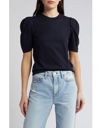 FRAME - Draped Short Sleeve Organic Cotton T-shirt - Lyst