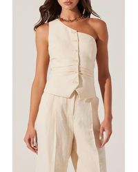 Astr - Bryony One-Shoulder Cotton & Linen Vest - Lyst