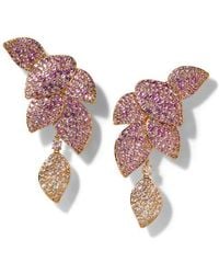 Nadri - Starlet Leaf Linear Earrings - Lyst