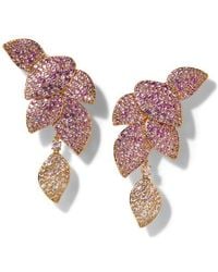 Nadri - Starlet Leaf Linear Earrings - Lyst
