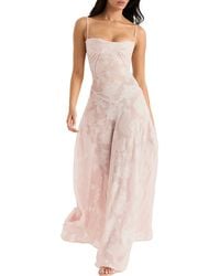 House Of Cb - Seren Sheer Lace-up Back Gown At Nordstrom - Lyst