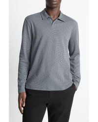 Vince - Houndstooth Johnny Collar Long Sleeve Polo - Lyst