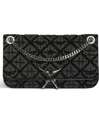 Zadig & Voltaire - Rock Ii Diamond Quilted Monogram Denim Crossbody Bag - Lyst