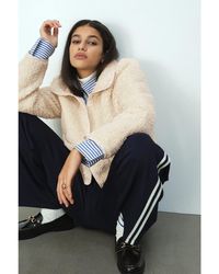 H&M - Collared Teddy Jacket - Lyst