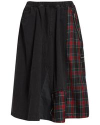 Undercover - Mixed Media Midi Skirt - Lyst