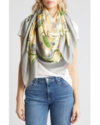 Tory Burch - Field Convo Oversize Wool Blend Square Scarf - Lyst