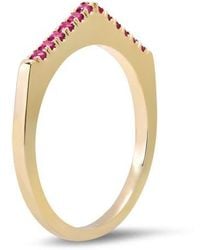 Elliot Young - 14K Stackable Pave Point Ring - Lyst