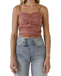 Endless Rose - Shirred Cotton Tank Top - Lyst