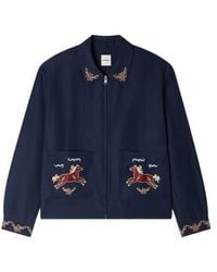 Sandro - Embroidered Wing Collar Jacket - Lyst