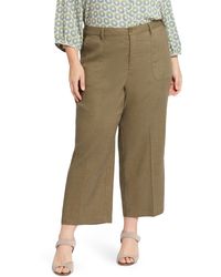 NYDJ - Utility Wide Leg Capri Linen Blend Pants - Lyst