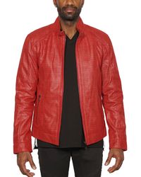 Red Leather jackets for Men | Lyst
