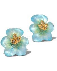 Alexis - Pansy Lucite Flower Stud Earrings - Lyst