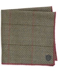 CLIFTON WILSON - Plaid Wool Pocket Square - Lyst