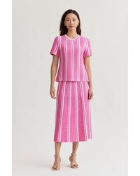 Ming Wang - Roadmap Pattern Soft Knit Top - Lyst