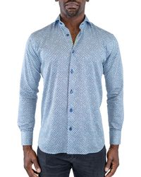 Maceoo - Einstein Stretchsymbol 20 Geo Print Cotton Button-up Shirt - Lyst