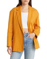 Madewell - Double Breasted Crossover Linen Blazer - Lyst