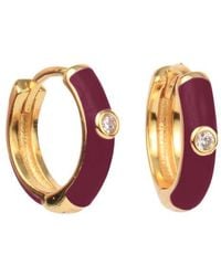 Color Shout - Enamel Huggie Hoops - Lyst