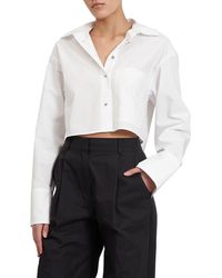 Rebecca Minkoff - Layne Crop Button-up Shirt - Lyst