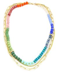 Panacea - Multistrand Bead & Chain Necklace - Lyst