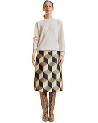 Cynthia Rowley - Silk Wool Midi Skirt - Lyst