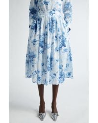 Erdem - Floral Print Full Midi Skirt - Lyst