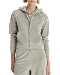 Mango - Velour Zip Hoodie - Lyst