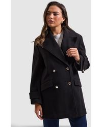 Wallis - Mid Length Double Breasted Coat - Lyst