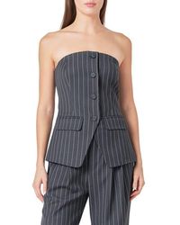 Endless Rose - Pinstripe Strapless Button Front Top - Lyst