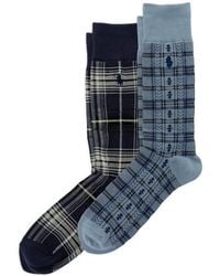 Polo Ralph Lauren - Assorted 2-Pack Country Store Plaid Cotton Blend Dress Socks - Lyst