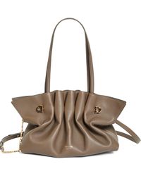 Ferragamo - Medium Gancio Piercing Soft Leather Shoulder Bag - Lyst