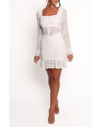 Petal & Pup - Lyra Ruffle & Lace Long Sleeve Minidress - Lyst