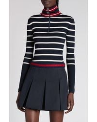 Moncler - Virgin Wool Quarter Zip Pullover - Lyst