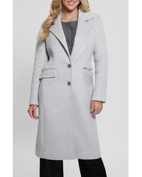 Guess - Nancy Coat With Removable Faux Fur Collar - Lyst