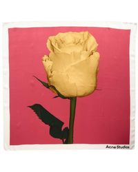Acne Studios - Vasco Rose Midsummer Silk Square Scarf - Lyst