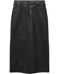 Mango - Leather Midi Pencil Skirt - Lyst