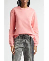 Acne Studios - Embroidered Face Patch Fleece Sweatshirt - Lyst