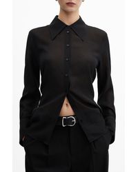 Mango - Swallowtail Collar Button-up Shirt - Lyst