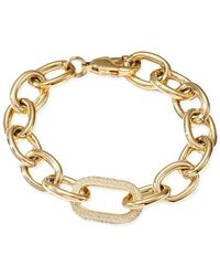 Jane Basch - Pavé Crystal Oval Link Bracelet - Lyst