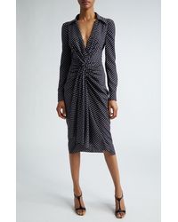 Michael Kors - Gathered Silk Dress - Lyst