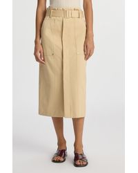 A.L.C. - A. L.c. Maia Belted Cotton Midi Skirt - Lyst