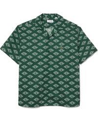 Lacoste - Relaxed Fit Logo Print Short Sleeve Button-up Camp Shirt - Lyst