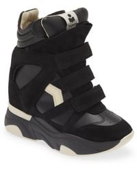 Isabel Marant - Balskee Leather And Suede Platform Sneakers Women - Lyst