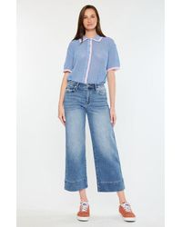 Kancan - Kells High Rise Crop Wide Leg Jeans - Lyst