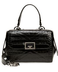 givenchy black logo embossed small leather bag