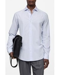 Mango - Regular Fit Stripe Stretch Cotton Button-Up Shirt - Lyst