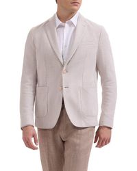 Bugatchi - Tan Herringbone Knit Cotton Blend Sport Coat - Lyst
